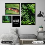 تابلو 4 تکه زیبا به رنگ سبز کد 0261