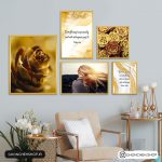 تابلو 5 تکه طلایی لاکچری کد 0269