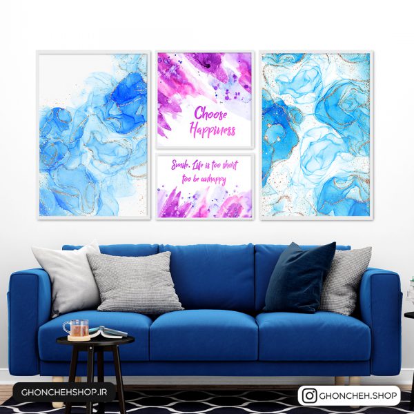 تابلو 4 تکه انتزاعی کد 0249 - تصویر 1