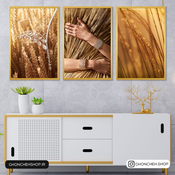 0281 تابلو زیبای سه تکه لاکچری و مدرن کد 0281 - تصویر 1