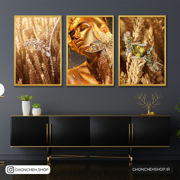 تابلو سه عددی طلایی و لاکچری کد 0288 - تصویر 1