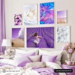 تابلو 7 تکه جذاب با تم بنفش کد 0294