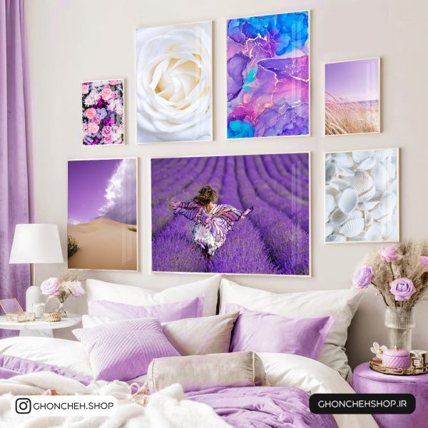 0294 تابلو 7 تکه جذاب با تم بنفش کد 0294 - تصویر 1