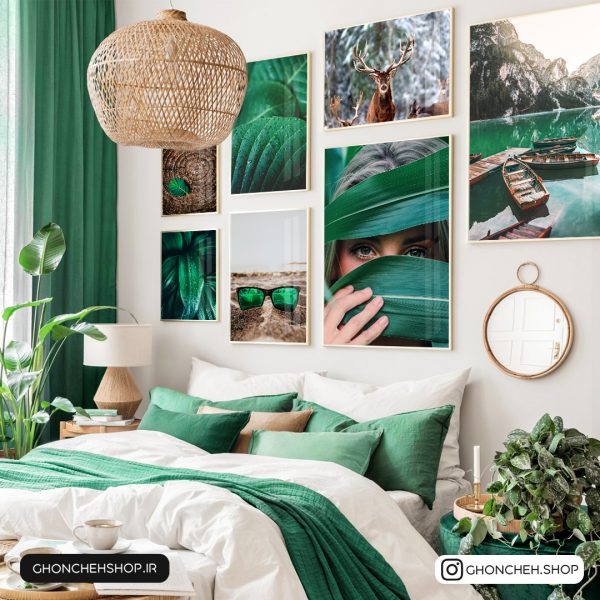 0296 تابلو 7 تکه پرانرژی سبز رنگ کد 0296 - تصویر 1