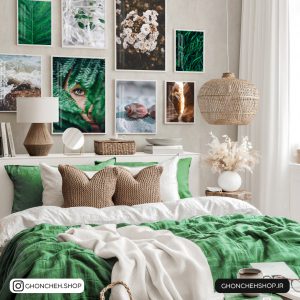 تابلو 8 تکه جذاب سبز و قهوه ای کد 0305