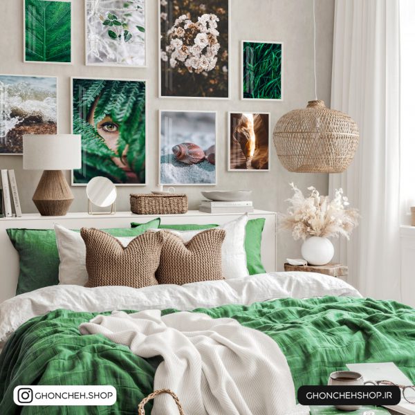 تابلو 8 تکه جذاب سبز و قهوه ای کد 0305 - تصویر 1