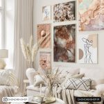 تابلو  7 تکه فوق العاده جذاب قهوه ای و کرمی 0314