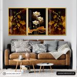 تابلو خاص و جذاب با تم قهوه ای و طلایی کد 0323