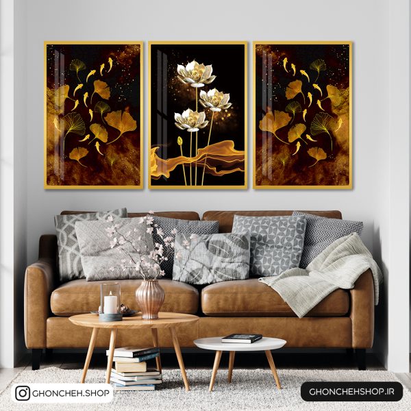 0323 تابلو خاص و جذاب با تم قهوه ای و طلایی کد 0323 - تصویر 1