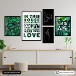 تابلو 5 تکه مدرن به رنگ سبز کد 0332