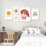 تابلو 5 تیکه دخترونه کد0013