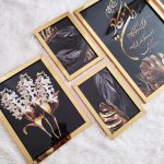 تابلو 5 تکه وان یکاد مشکی طلایی کد 0338 - تصویر 2