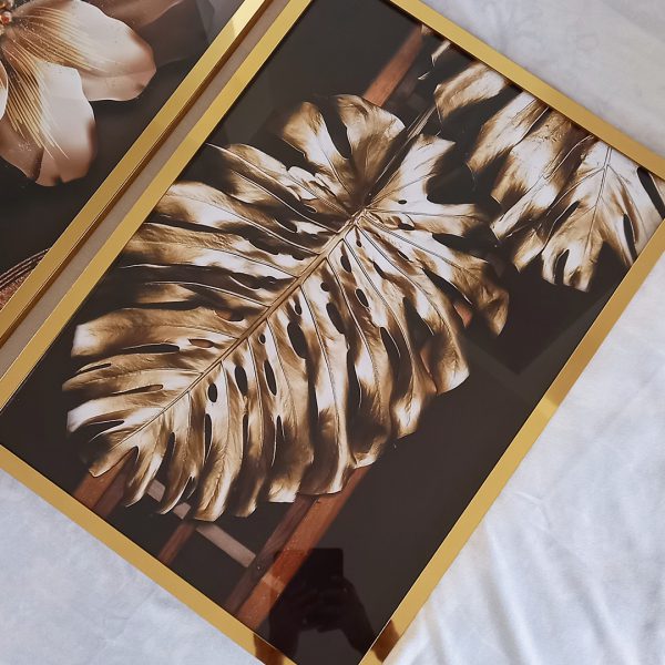 تابلو سه عددی قهوه ای و طلایی کد 0302 - تصویر 3