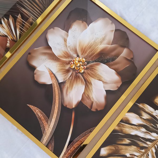 تابلو سه عددی قهوه ای و طلایی کد 0302 - تصویر 4