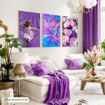 تابلو 7 تکه جذاب با تم بنفش کد 0294 - تصویر 2