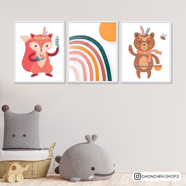 تابلو سه عددی حیوانات زیبا کد 0021 - تصویر 1