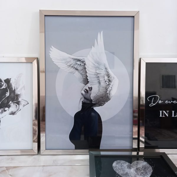 تابلو 5 تکه جذاب سیاه و سفید کد 0335 - تصویر 2