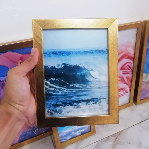 7 تابلو 6 تکه مدرن و خاص به رنگ صورتی و آبی کد 0283 - تصویر 4