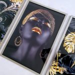 تابلو سه عددی جذاب مشکی طلایی 0311 - تصویر 4