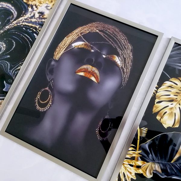 تابلو سه عددی جذاب مشکی طلایی 0311 - تصویر 4