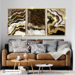 تابلو خاص و جذاب با تم قهوه ای و طلایی کد 0328