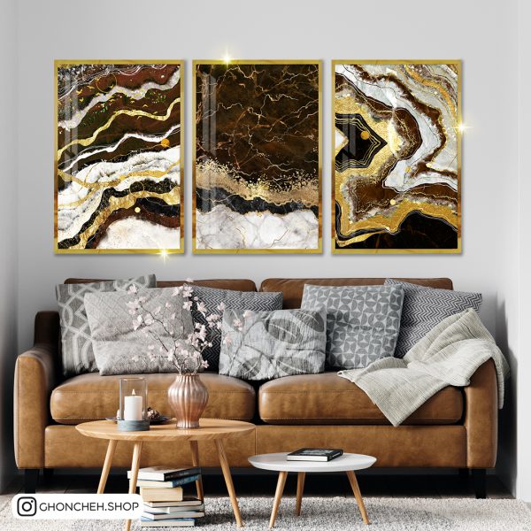 918 تابلو خاص و جذاب با تم قهوه ای و طلایی کد 0328 - تصویر 1