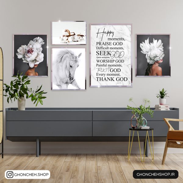 0348 تابلو 5 تکه جذاب و شیک کد 0348 - تصویر 1