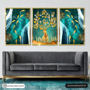 تابلو سه تکه زیبا و مدرن کد 0363