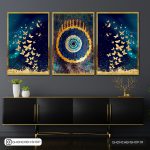 تابلو سه تکه مدرن طرح چشم نظر کد 0365