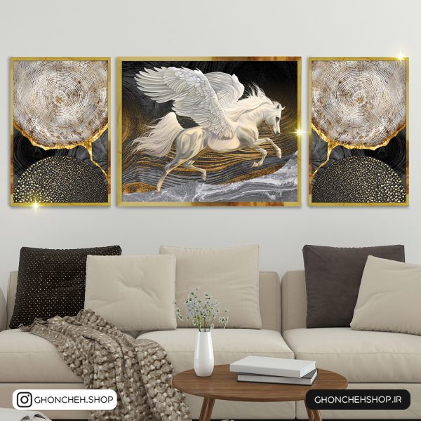 0376 تابلو سه تکه جذاب و مدرن کد 0376 - تصویر 1