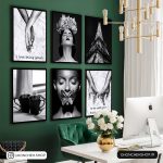 تابلو 6 تکه مشکی کد 0395