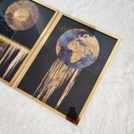 تابلو سه تکه مشکی طلایی مدرن کد 0367 - تصویر 2