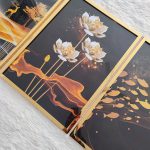 تابلو سه تکه مشکی طلایی جذاب کد 0354 - تصویر 3