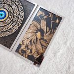 تابلو آیه الکرسی و چشم نظر همراه با طرح انتزاعی کد 0362 - تصویر 2