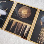 تابلو سه تکه مشکی طلایی مدرن کد 0367 - تصویر 3