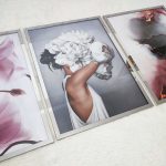 تابلو سه تکه طوسی صورتی کد 0377 - تصویر 3