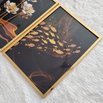 تابلو سه تکه مشکی طلایی جذاب کد 0354 - تصویر 2