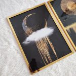 تابلو سه تکه مشکی طلایی مدرن کد 0367 - تصویر 4