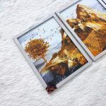 تابلو سه تکه طوسی و طلایی کد 0380 - تصویر 4