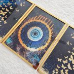 تابلو سه تکه مدرن طرح چشم نظر کد 0365 - تصویر 3