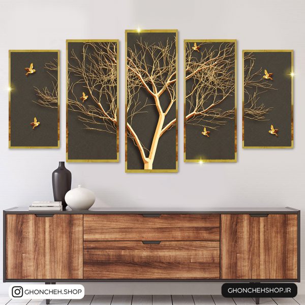 تابلو 5 تکه متفاوت و مدرن 0403 - تصویر 1