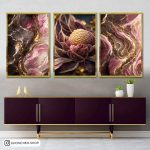 تابلو سه عددی انتزاعی لاکچری کد 0429