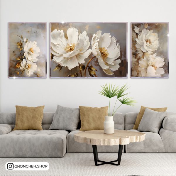 1612 تابلو سه تکه طرح نقاشی کد 0473 - تصویر 1