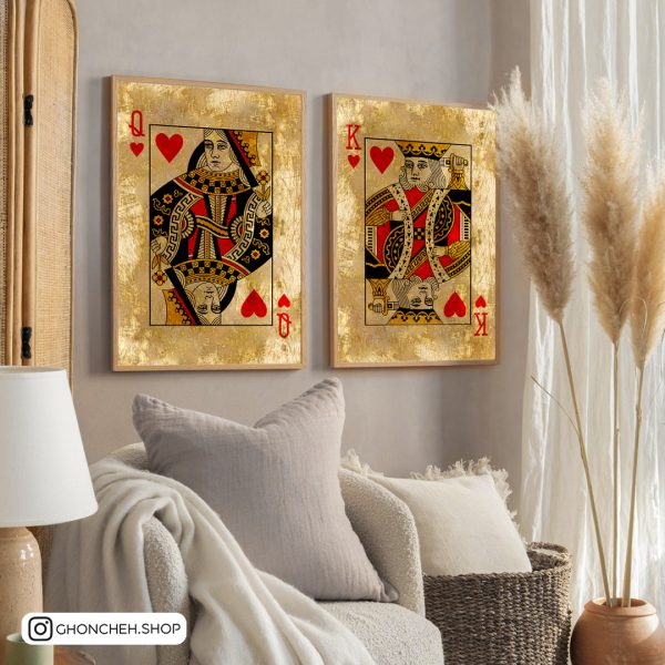 1750 تابلو دوتکه بازی ورق کد 0446 - تصویر 1