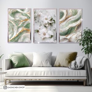 تابلو سه تکه سبز و سفیدکد 0466