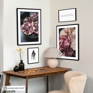 تابلو 4 تکه سرخابی عاشقانه کد 0470