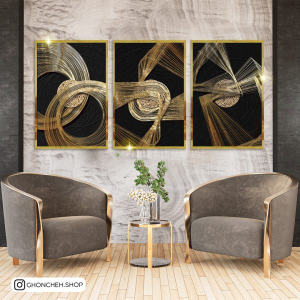 1870 تابلو سه تکه انتزاعی کد 0471 - تصویر 1