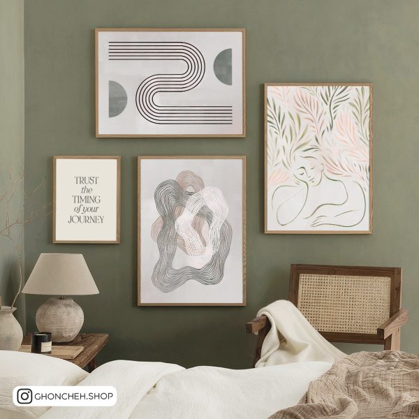 تابلو 4 تکه مینیمال مدرن کد 0496 - تصویر 1