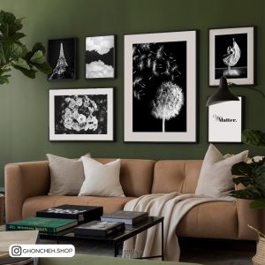 تابلو 5 تکه سیاه و سفید کد 0487