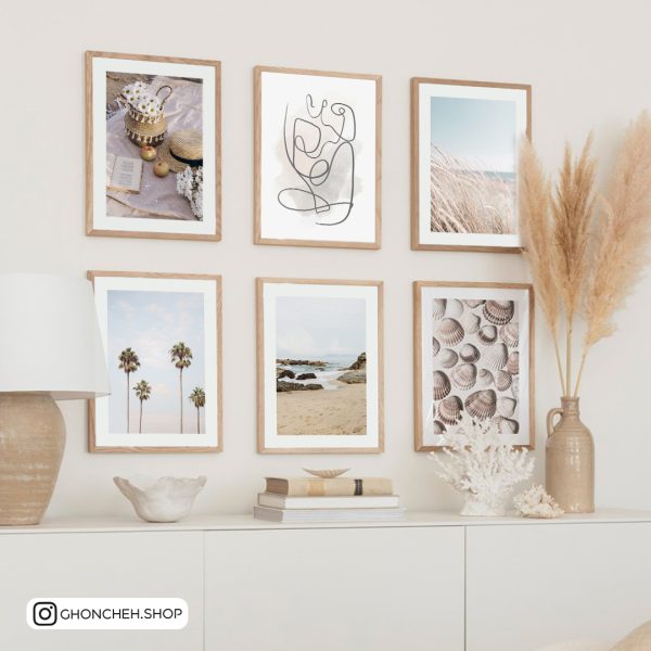 تابلو 6 تکه طبیعت ملیح و مدرن کد 0502 - تصویر 1